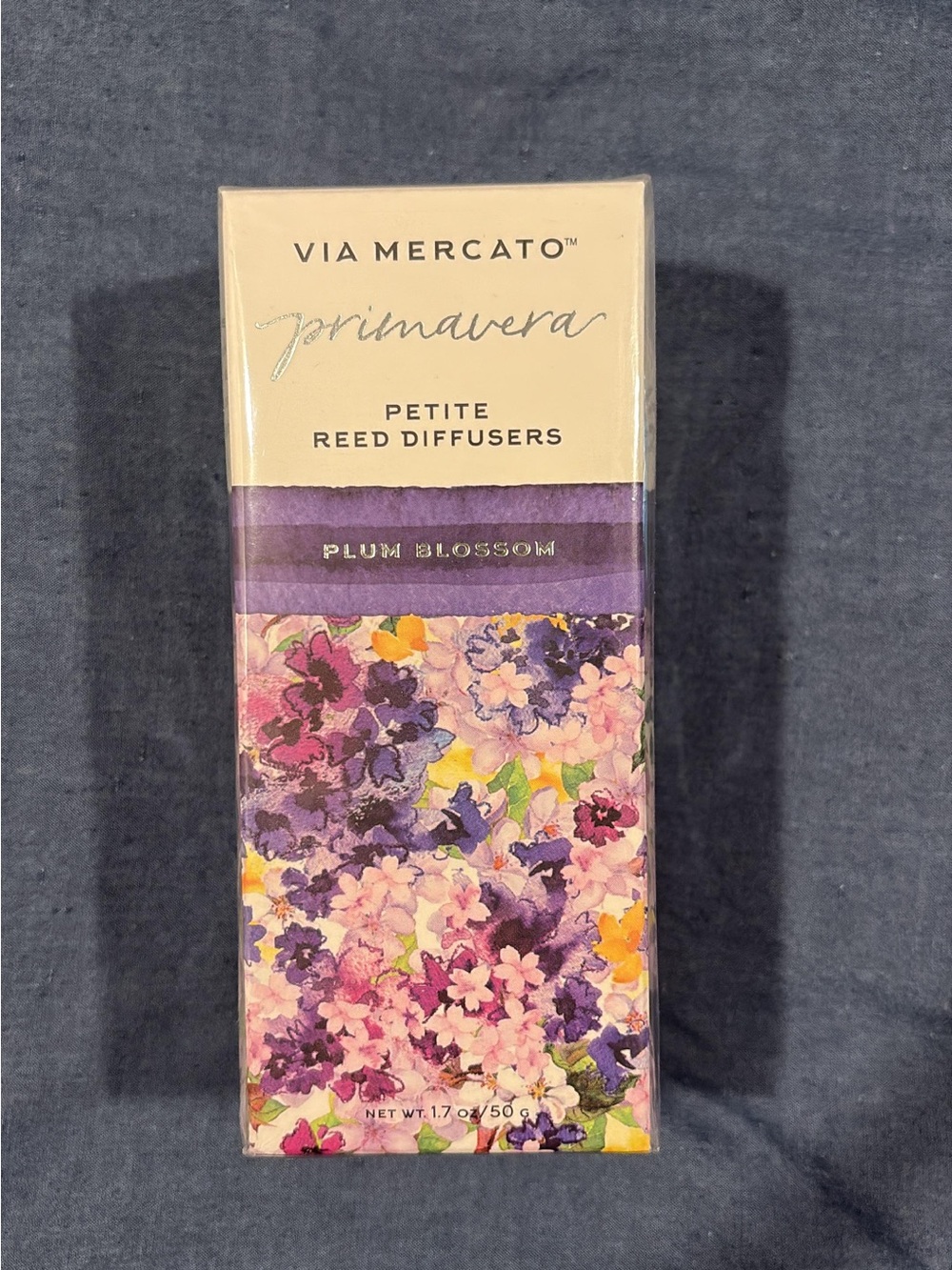 Via Mercato Primavera Plum Blossom Petite Reed Diffuser - Purple Floral
